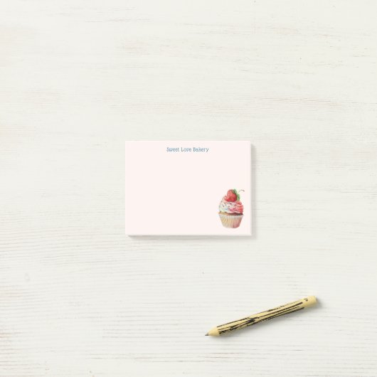 Strawberry Cupcake Sweet Dessert Post-it Klebezettel (Auf Schreibtisch)