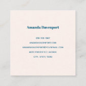 Strawberry Cupcake Sweet Dessert Quadratische Visitenkarte (Rückseite)