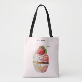 Strawberry Cupcake Sweet Dessert Tasche (Vorderseite)