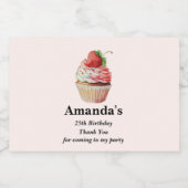 Strawberry Cupcake Sweet Dessert Veranstaltung Vie Schaumweinetikett (Einzelnes Label)