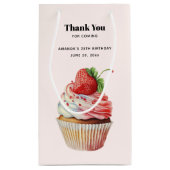 Strawberry Cupcake Sweet Dessert Vielen Dank Kleine Geschenktüte (Rückseite)