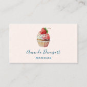 Strawberry Cupcake Sweet Dessert Visitenkarte (Vorderseite)