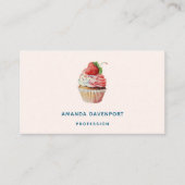 Strawberry Cupcake Sweet Dessert Visitenkarte (Vorderseite)