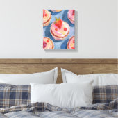 Strawberry Cupcakes | Fruit Watercolor Celebratory Leinwanddruck (Insitu (Schlafzimmer))