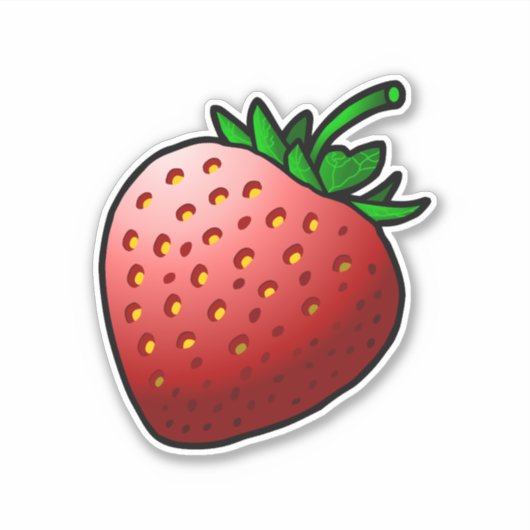 Strawberry Custom Cut Vinyl Sticker (Vorderseite)