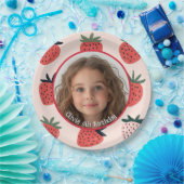 Strawberry Custom Foto and name Paper Plate Pappteller (Party)