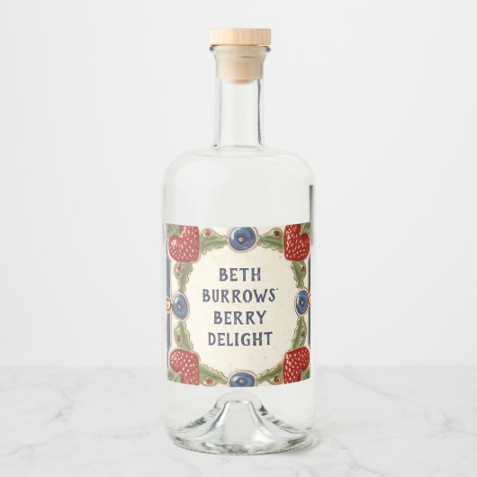 Strawberry Custom House Name Plate Plaque Sign Alkoholflaschenetikett (Vorderseite)