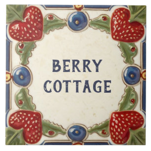 Strawberry Custom House Name Plate Plaque Sign Fliese