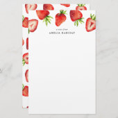 Strawberry Custom Stationery Briefpapier (Vorne/Hinten)