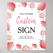 Strawberry Custom Table Sign Berry Sweet Poster (Vorne)