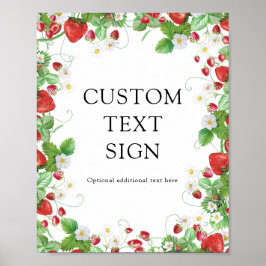 Strawberry Custom Text Brautparty Poster