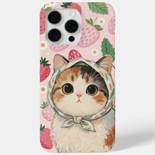 Strawberry Cute Cat Phone Case Kawaii Kitten (Rückseite)