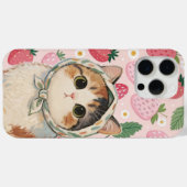 Strawberry Cute Cat Phone Case Kawaii Kitten (Rückseite (Horizontal))