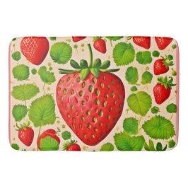 Strawberry Dadaist Artwork Badematte