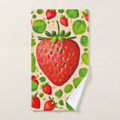 Strawberry Dadaist Artwork Badhandtuch Set (Handtuch)