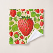 Strawberry Dadaist Artwork Badhandtuch Set (Waschlappen)