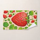 Strawberry Dadaist Artwork Badhandtuch Set (Handtuch)