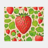 Strawberry Dadaist Artwork Fleecedecke (Vorderseite (Horizontal))