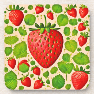 Strawberry Dadaist Artwork Getränkeuntersetzer