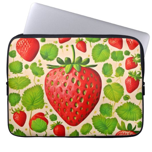 Strawberry Dadaist Artwork Laptopschutzhülle (Vorderseite)
