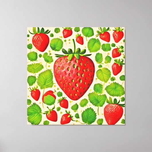 Strawberry Dadaist Artwork Leinwanddruck (Vorderseite)