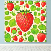 Strawberry Dadaist Artwork Leinwanddruck (Insitu (Holzboden))