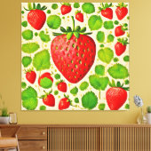 Strawberry Dadaist Artwork Leinwanddruck (Insitu (Wohnzimmer))