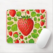 Strawberry Dadaist Artwork Mousepad (Mit Mouse)