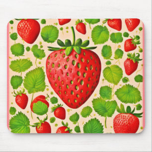 Strawberry Dadaist Artwork Mousepad