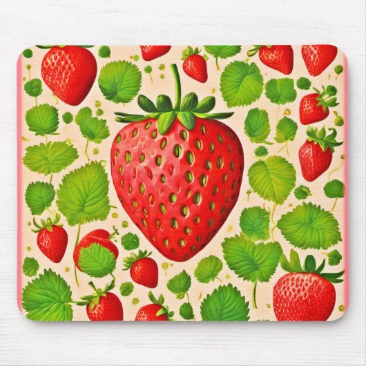 Strawberry Dadaist Artwork Mousepad (Vorne)