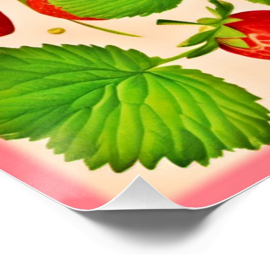 Strawberry Dadaist Artwork Poster (Ecke)