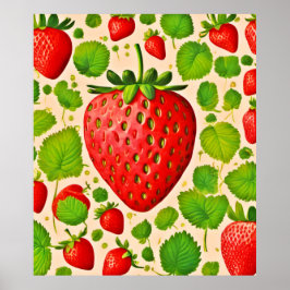 Strawberry Dadaist Artwork Poster