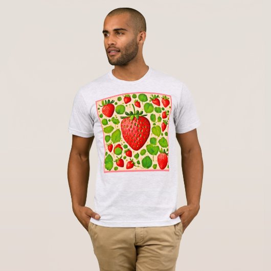 Strawberry Dadaist Artwork T-Shirt (Vorne ganz)