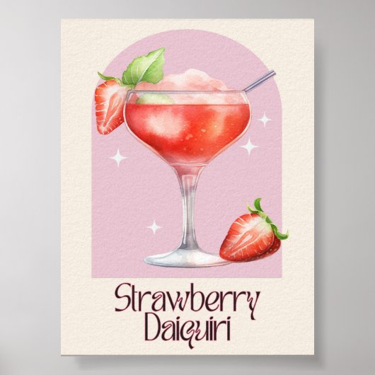 Strawberry Daiquiri Art Print | Bar Decor Poster (Vorne)