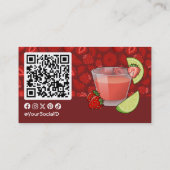 Strawberry Daiquiri Business Card Visitenkarte (Rückseite)