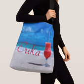 Strawberry Daiquiri Caribbean Beach Personalisiert Tragetaschen Mit Langen Trägern (Von Nahem)