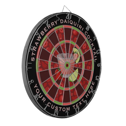 Strawberry Daiquiri Cocktail Dart Board Dartscheibe (Vorderseite Links)