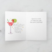 Strawberry Daiquiri Cocktail Happy Birthday Card Karte (Innenseite)