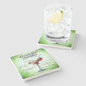 Strawberry Daiquiri Drink Rezept Steinuntersetzer (Seitenansicht)