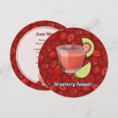 Strawberry Daiquiri Einladung (Vorne/Hinten)