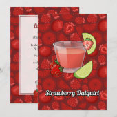 Strawberry Daiquiri Einladung (Vorne/Hinten)