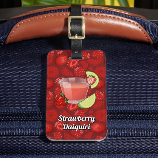 Strawberry Daiquiri Gepäcktag Gepäckanhänger (Vorderseite Insitu 2)