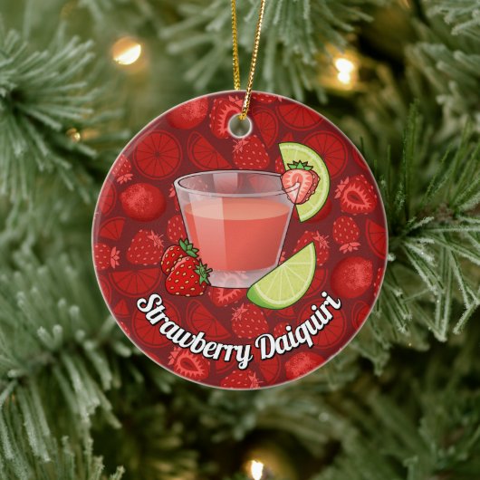 Strawberry Daiquiri Keramik Ornament (Baum)