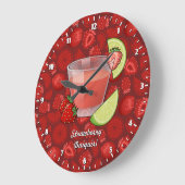 Strawberry Daiquiri Large Clock Große Wanduhr (Winkel)