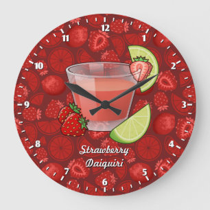 Strawberry Daiquiri Large Clock Große Wanduhr