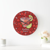 Strawberry Daiquiri Large Clock Große Wanduhr (Zuhause)