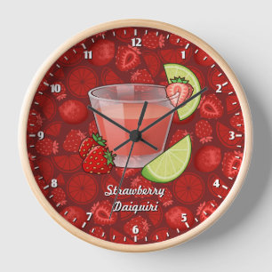 Strawberry Daiquiri Large Clock Uhr