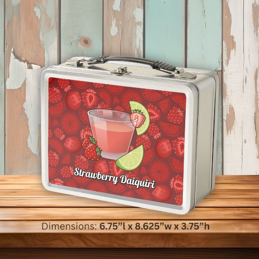 Strawberry Daiquiri Metal Lunch Box