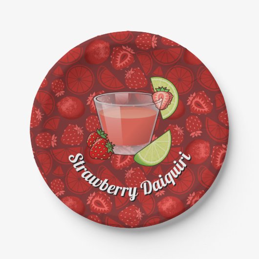 Strawberry Daiquiri Paper Tellers Pappteller (Vorderseite)