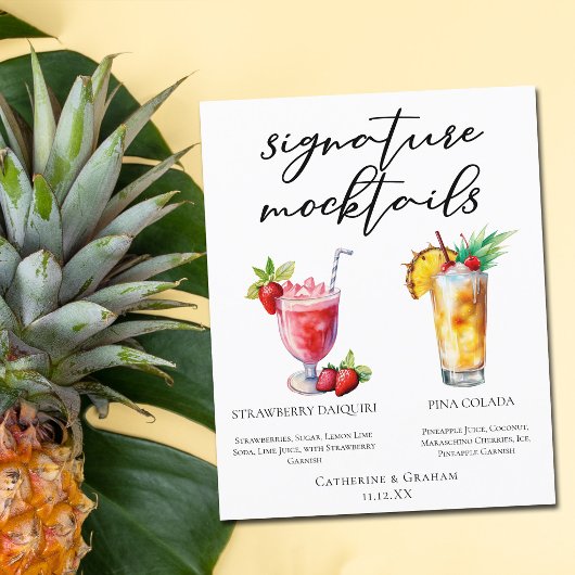 Strawberry Daiquiri Piña Colada Mocktails Menü